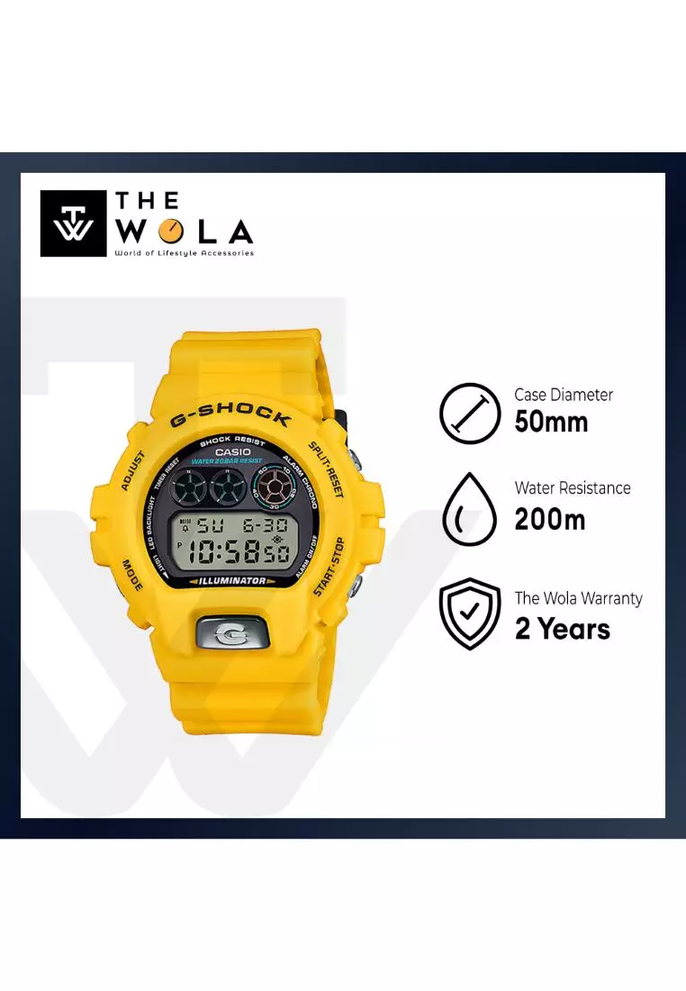 G-Shock DW-6900TR-9DR Men Digital Watch with Yellow Resin Band