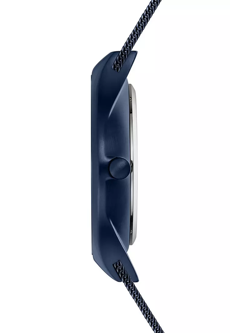 Men's Blue Steel Mesh Bracelet and Blue Dial Solar Watch - 14440-393