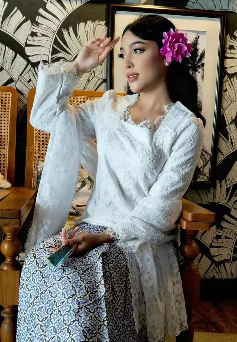 Glitter White Lace Top