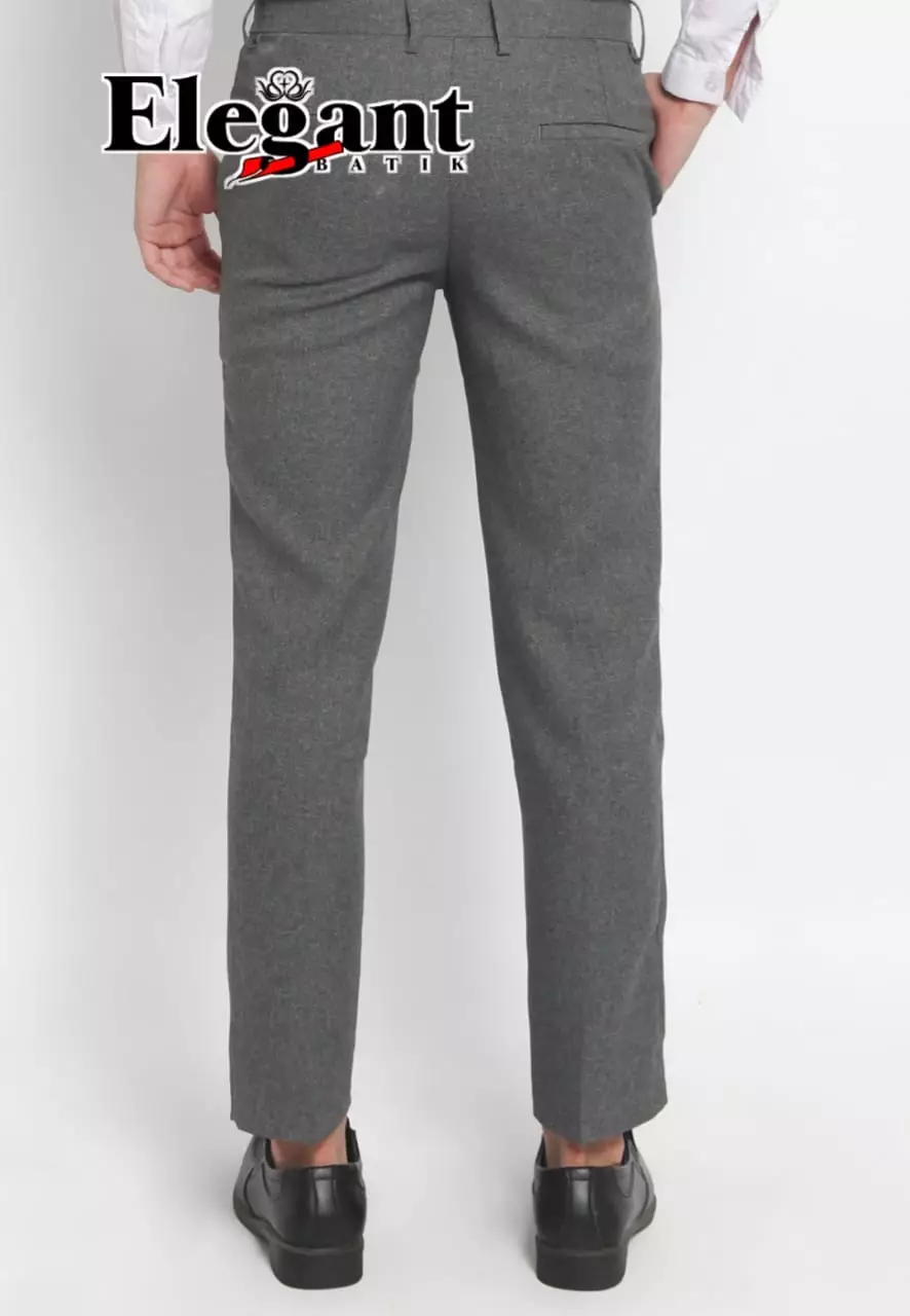 Celana Kain | Celana Kantor Panjang Pria Formal Abu-Abu