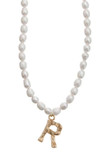 Timi of Sweden gold Pearl and Bamboo Letter Necklace R 1122BAC93F6AA7GS_1
