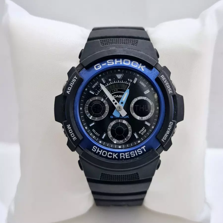 Casio G-Shock AW-591-2ADR Biru Karet Hitam Cowok
