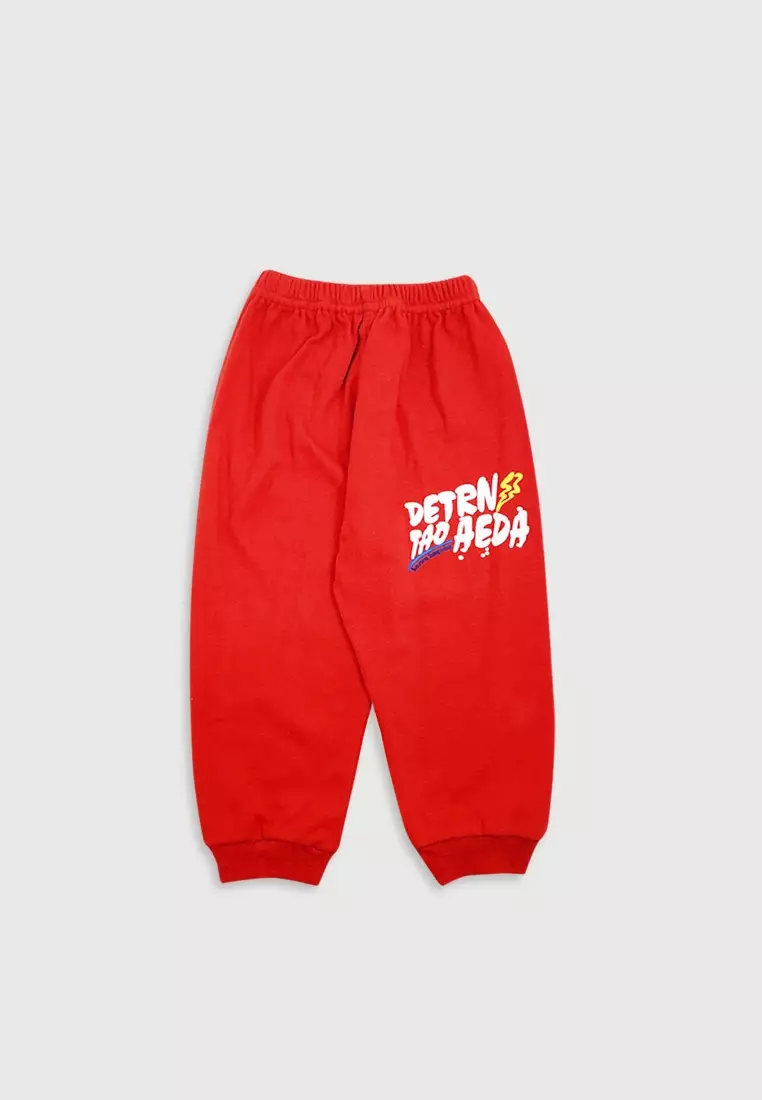 Wakakids Baju Hoodie Bayi Anak Laki Laki Setelan Celana Jogger 3053 Merah