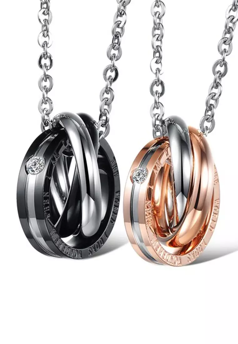Couples Pendant Necklace Set