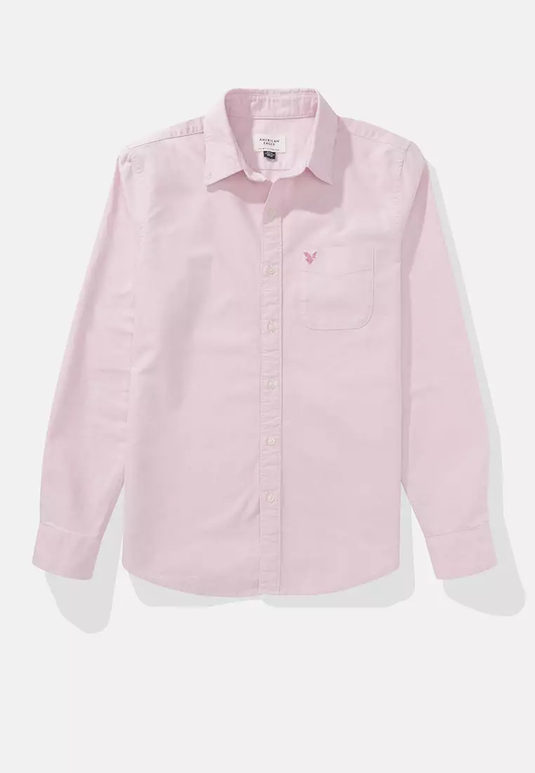 Button Down Solid Oxford W Eagle Shirt