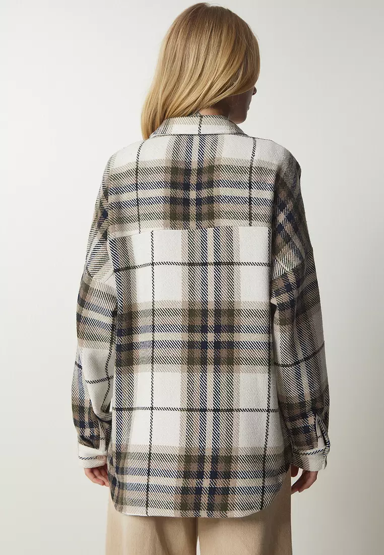 Patterned Oversize Cashew Lumberjack Shirt