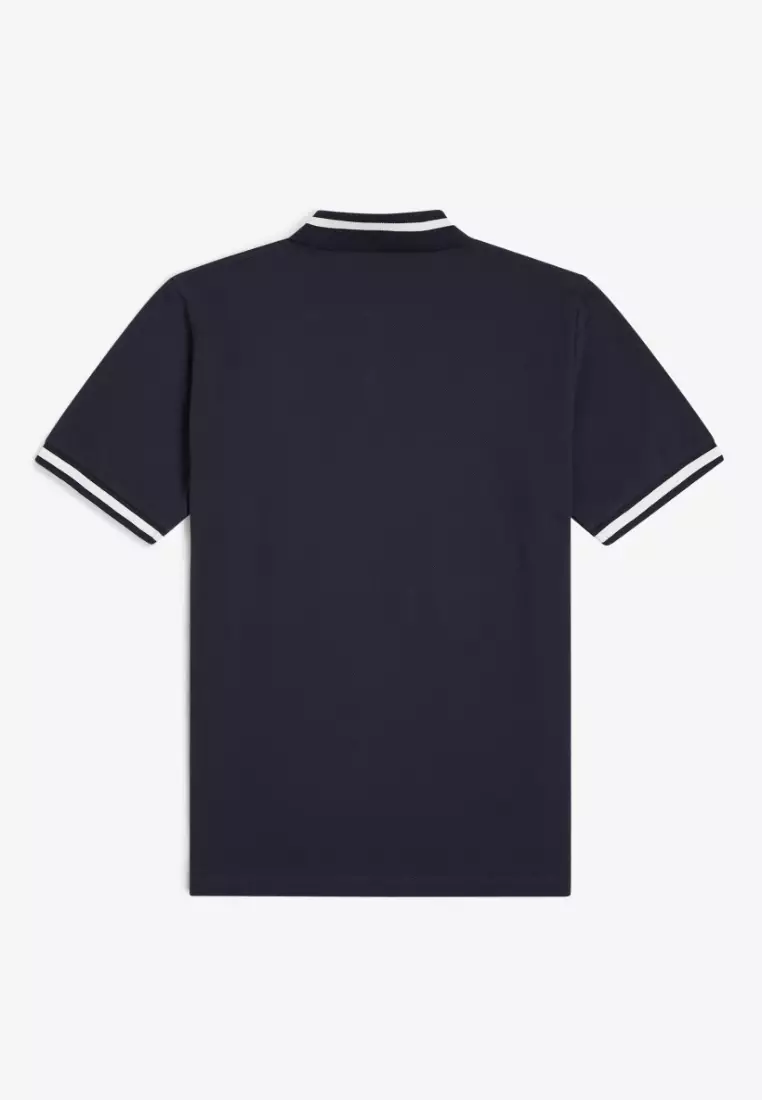 Fred Perry M2 Single Tipped Fred Perry Shirt (Navy / Snow White)