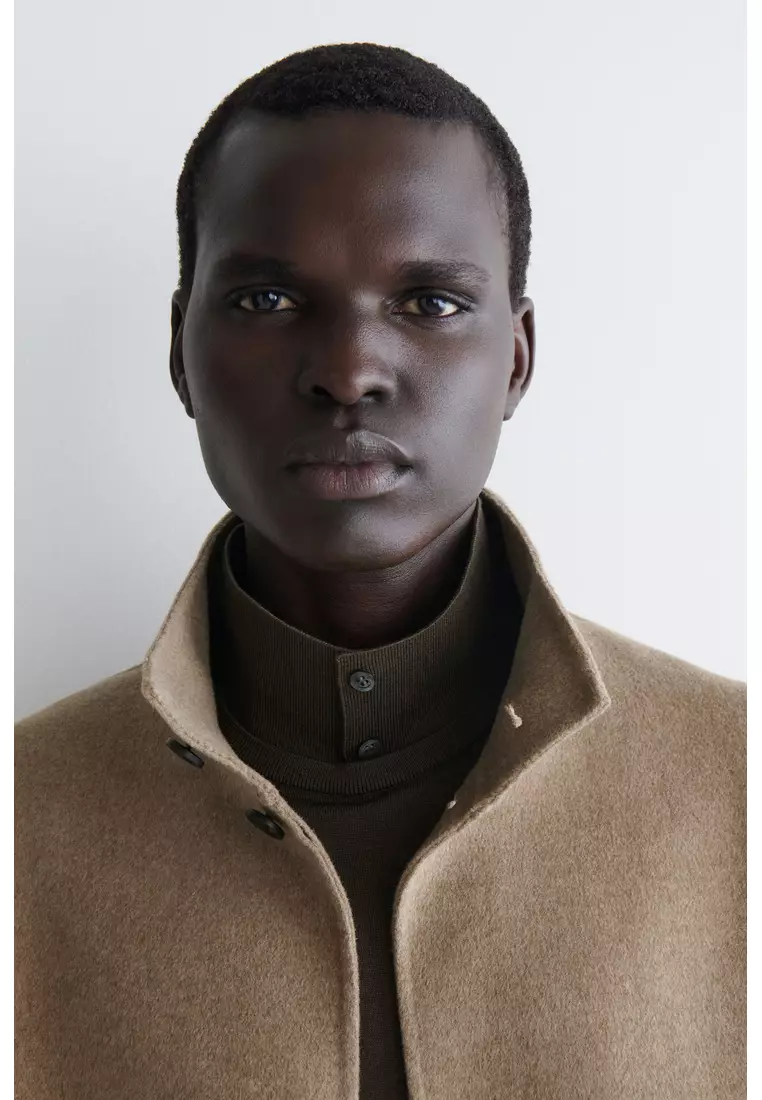 MERINO WOOL BUTTON-COLLAR JUMPER