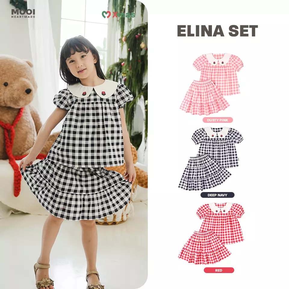 Mooi Setelan Anak Perempuan Elina Set - Dusty Pink
