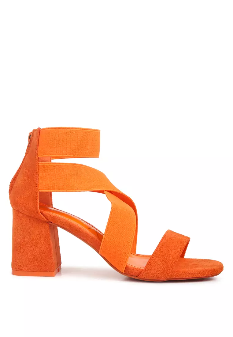 Elastic shop strappy heels