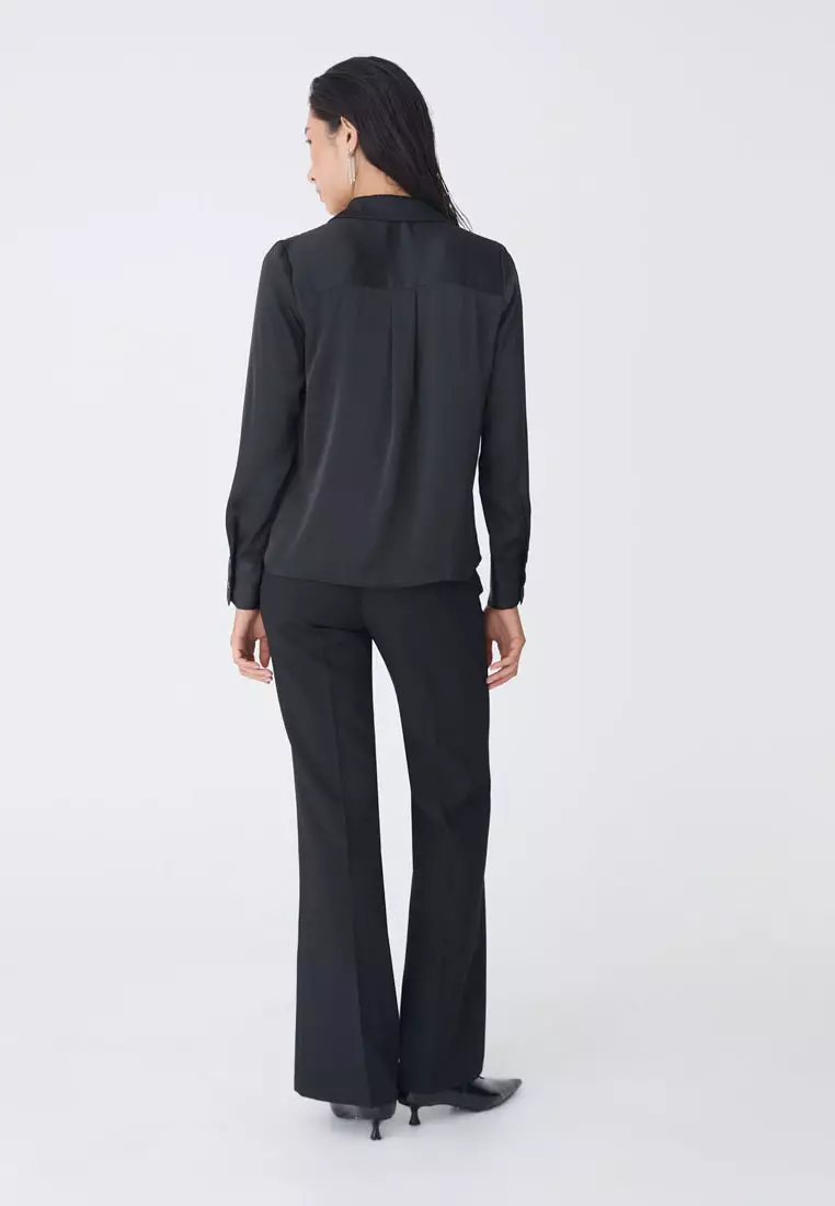 Lila V-neck Satin Blouse