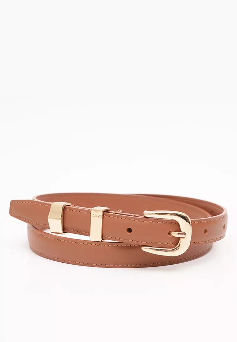 Vintage Gold Buckle Leather Belt MYF-MY-050