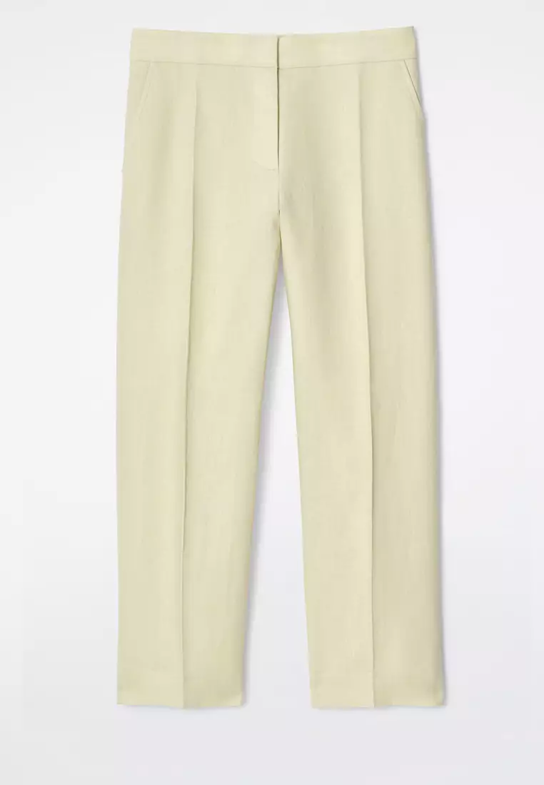Linen Slim-Leg Trousers