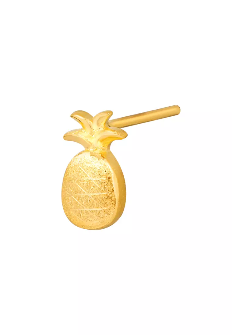 Gold top pineapple earrings