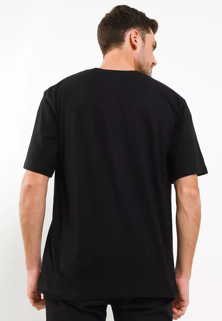 Ossu T-Shirt Oversize Ossu Logo Basic Black Cotton Combed