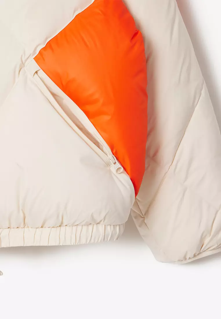 Colourblock Hooded Down Jacket