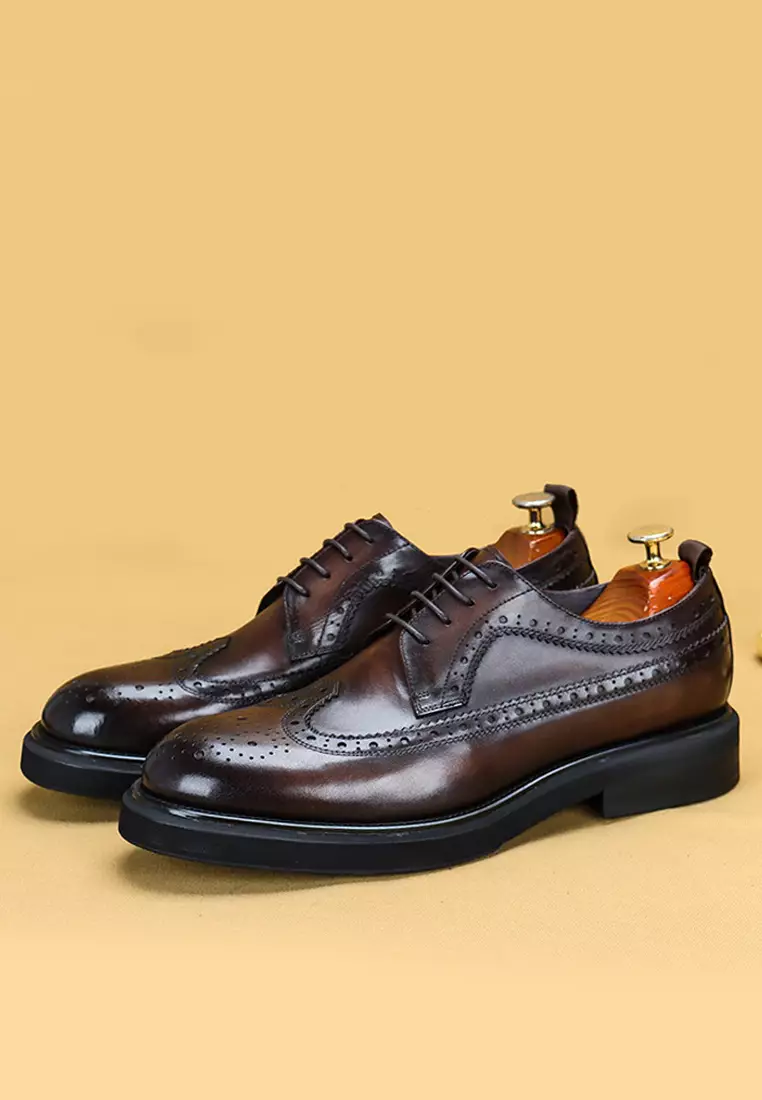 VANSA Top Layer Cowhide Platform Business Shoes  VSM-F69513