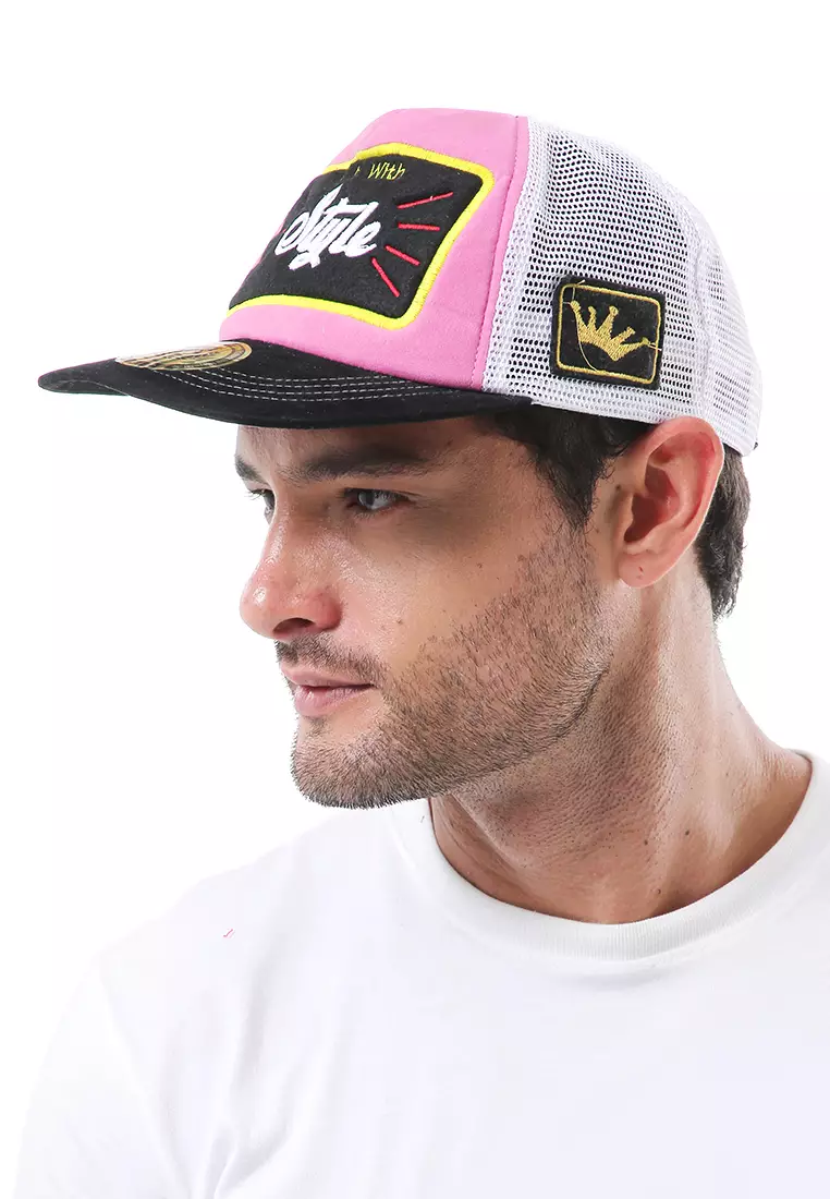 Jahari Aksesoris Fashion Pria Wanita Topi Baseball Desain Jaring Motif Style Resizable Strap Material Cotton ORIGINAL - Multicolor