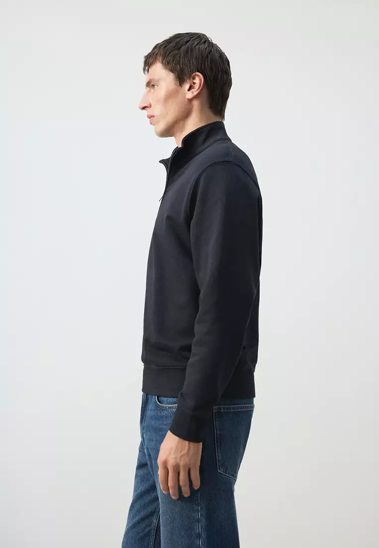 100% Cotton Zip-Neck Sweatshirt