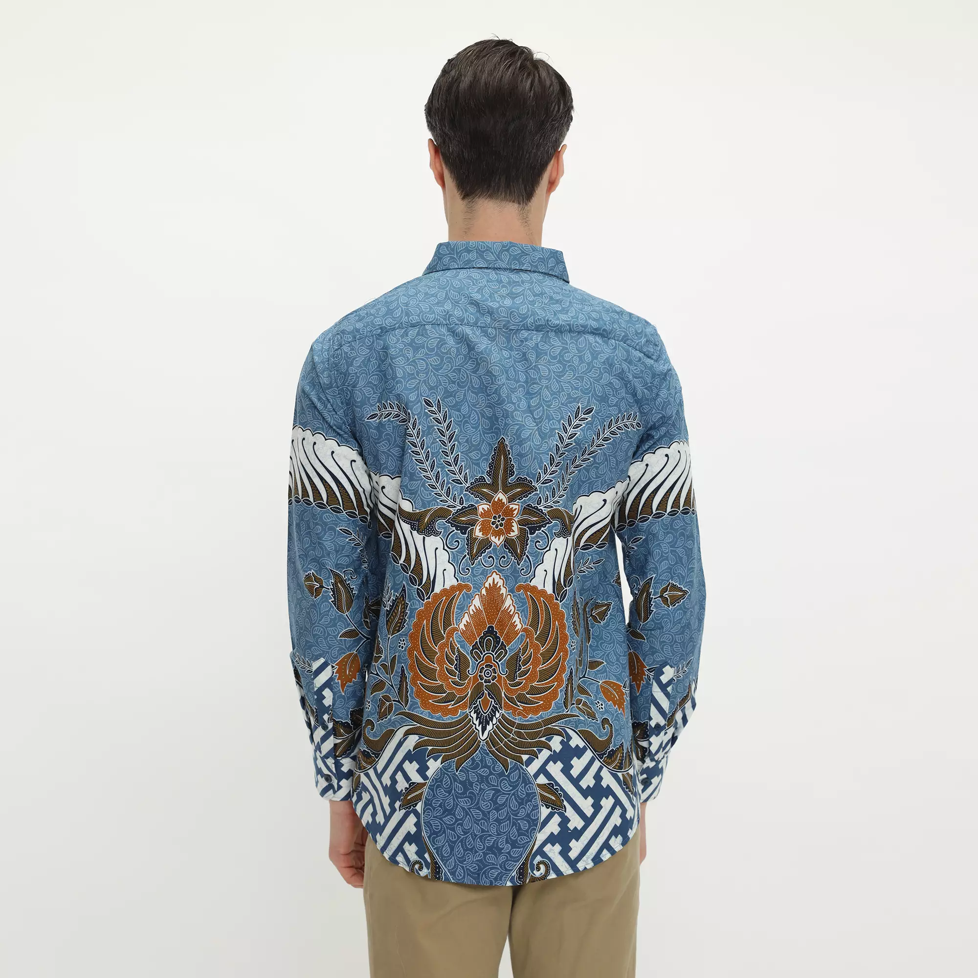 Platini Kemeja Batik Pria Lengan Panjang Katun Sky Blue 36063