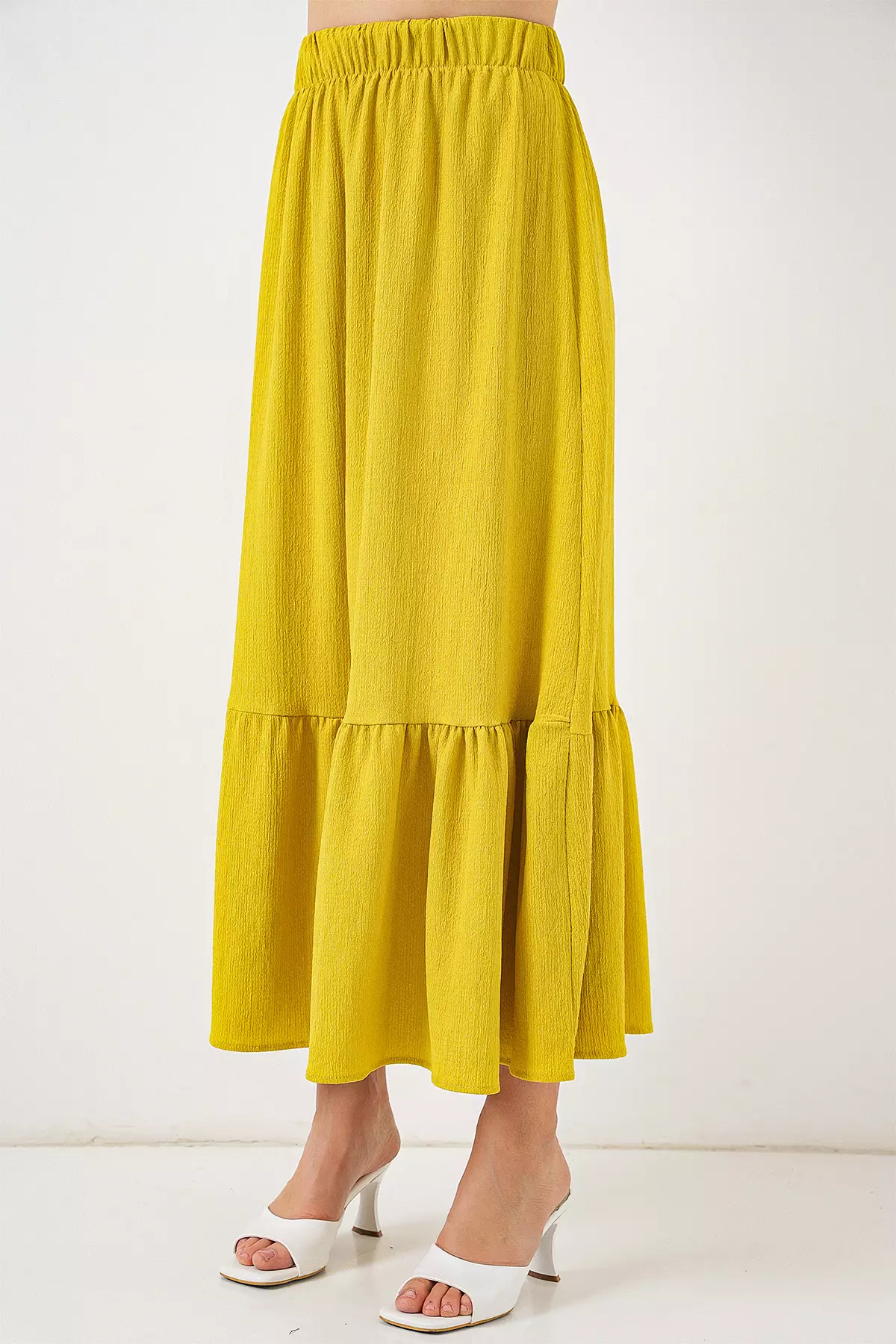 1886 Long Knitted Skirt - Mustard