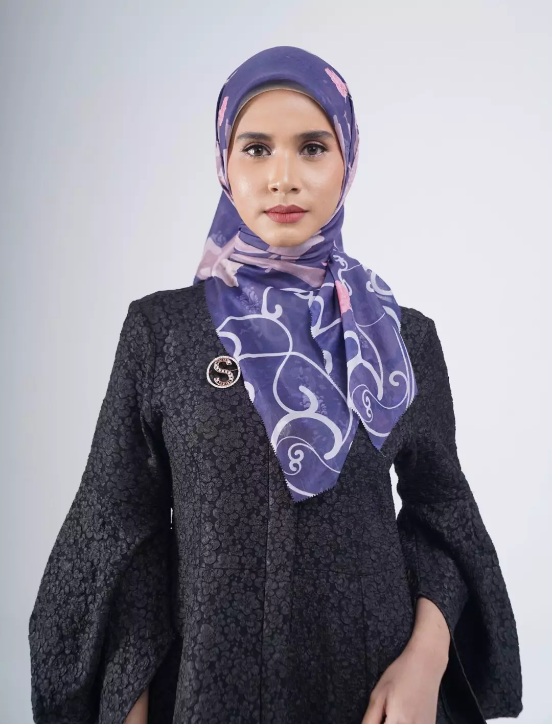 Florentine Printed Scarf Turkish Blue | Hijab Kerudung Segi Empat Motif