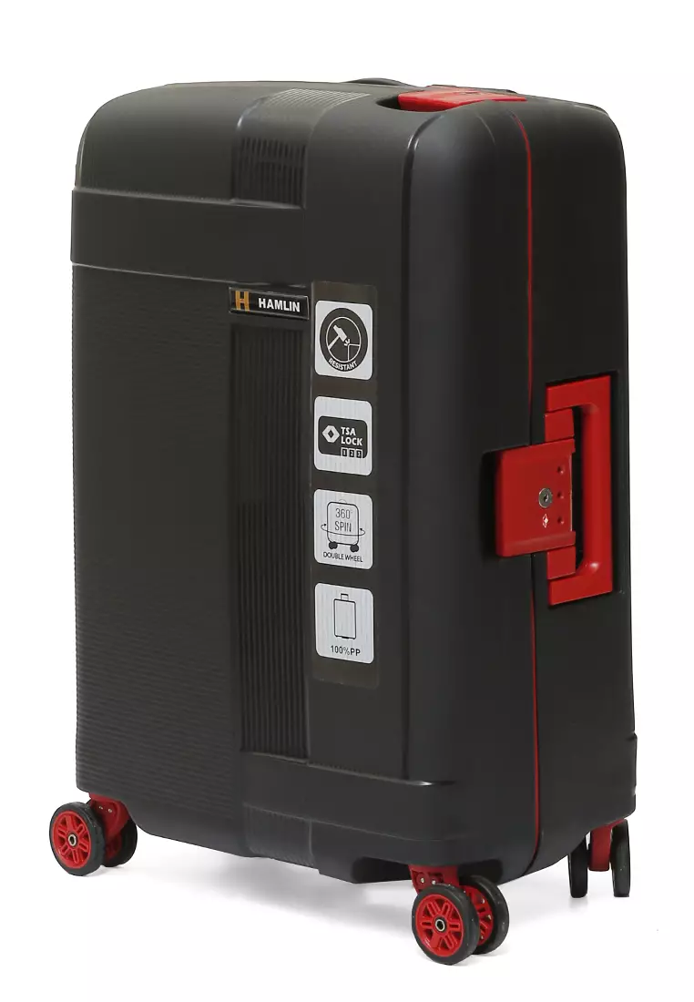 Carlton Tas Koper Unisex Size 20 Inch Suitcase Classic TSA Lock System Material Polycarbonate ORIGINAL - Black