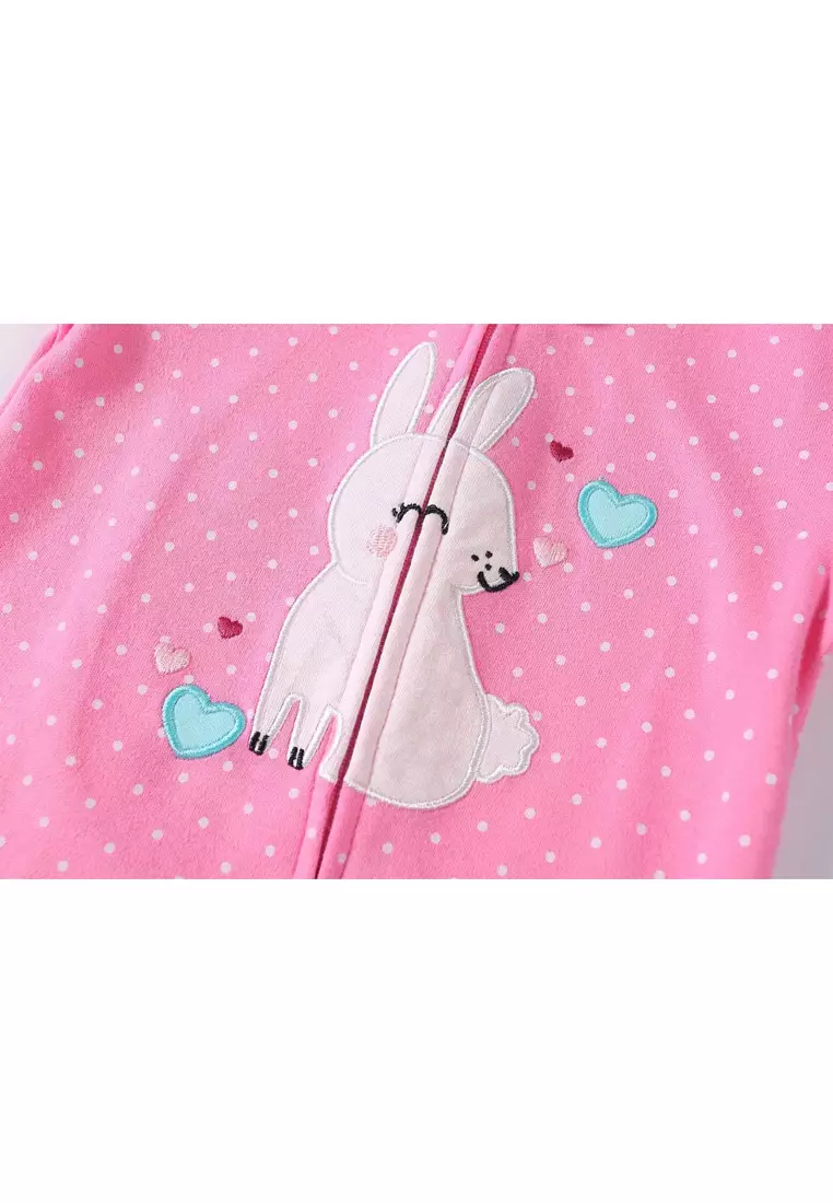 Baby Embroidered Bunny Two Way Zip Sleepsuit All In One Jumpsuit