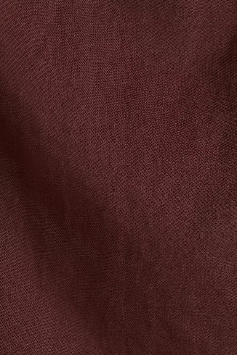 Square-neck twill dress