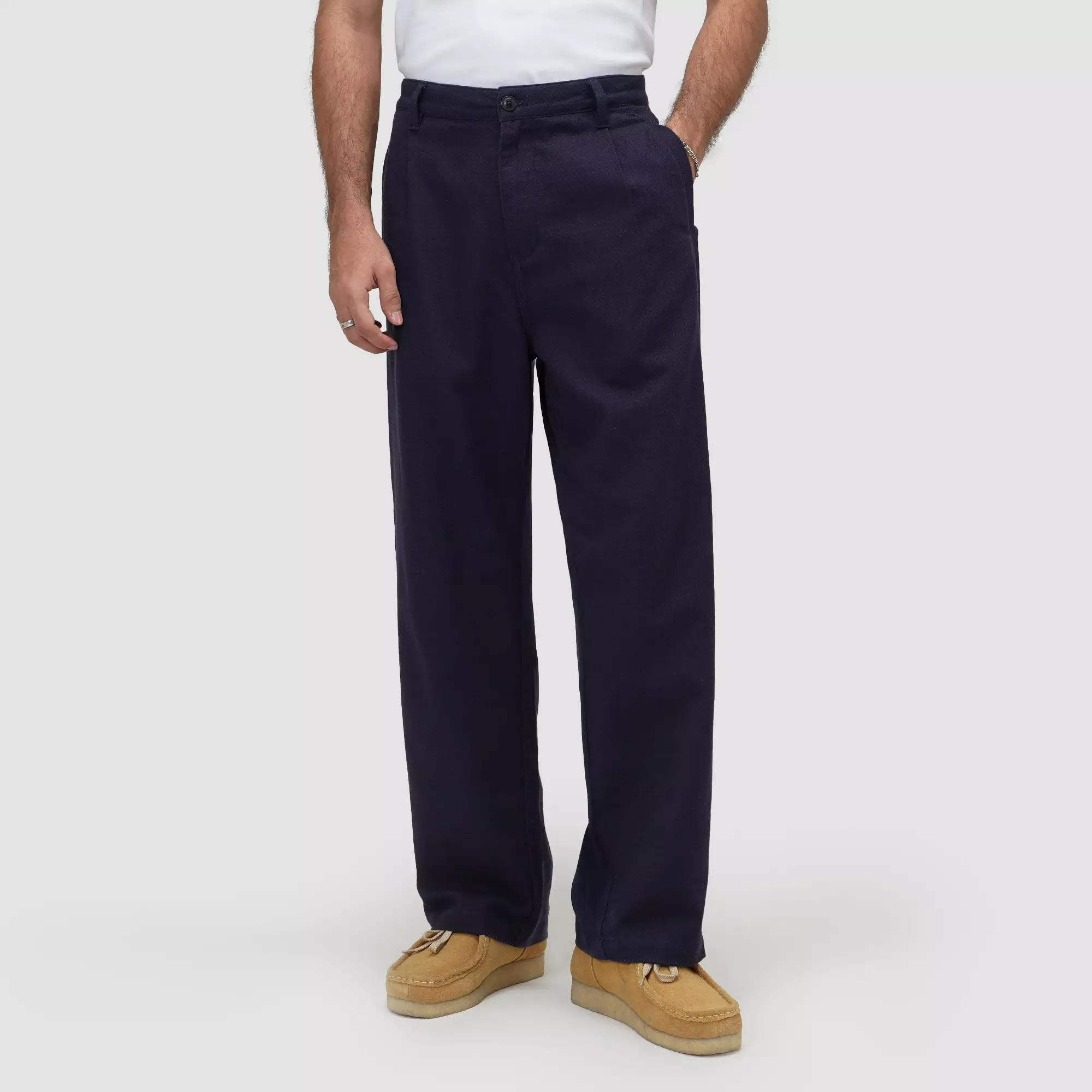 CELCIUS Wide Leg Jaquard Trousers I31000489C Navy
