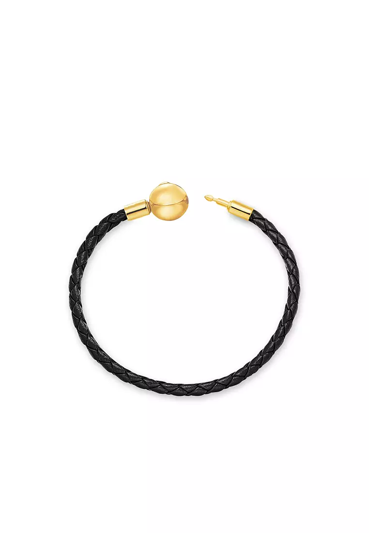 黑色皮革手链 L4 (3MM)