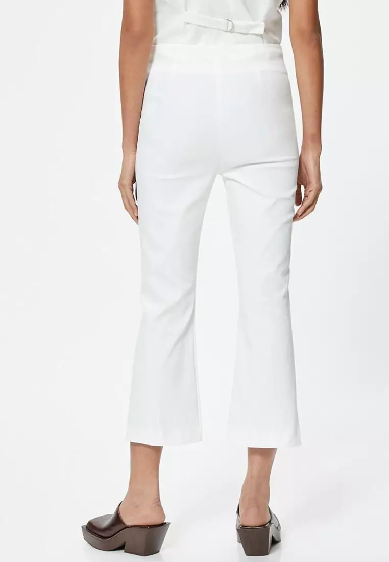Cigarette Trousers Ribbed Standard Waist