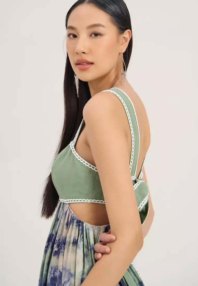 Light Moss Green Maxi Dress