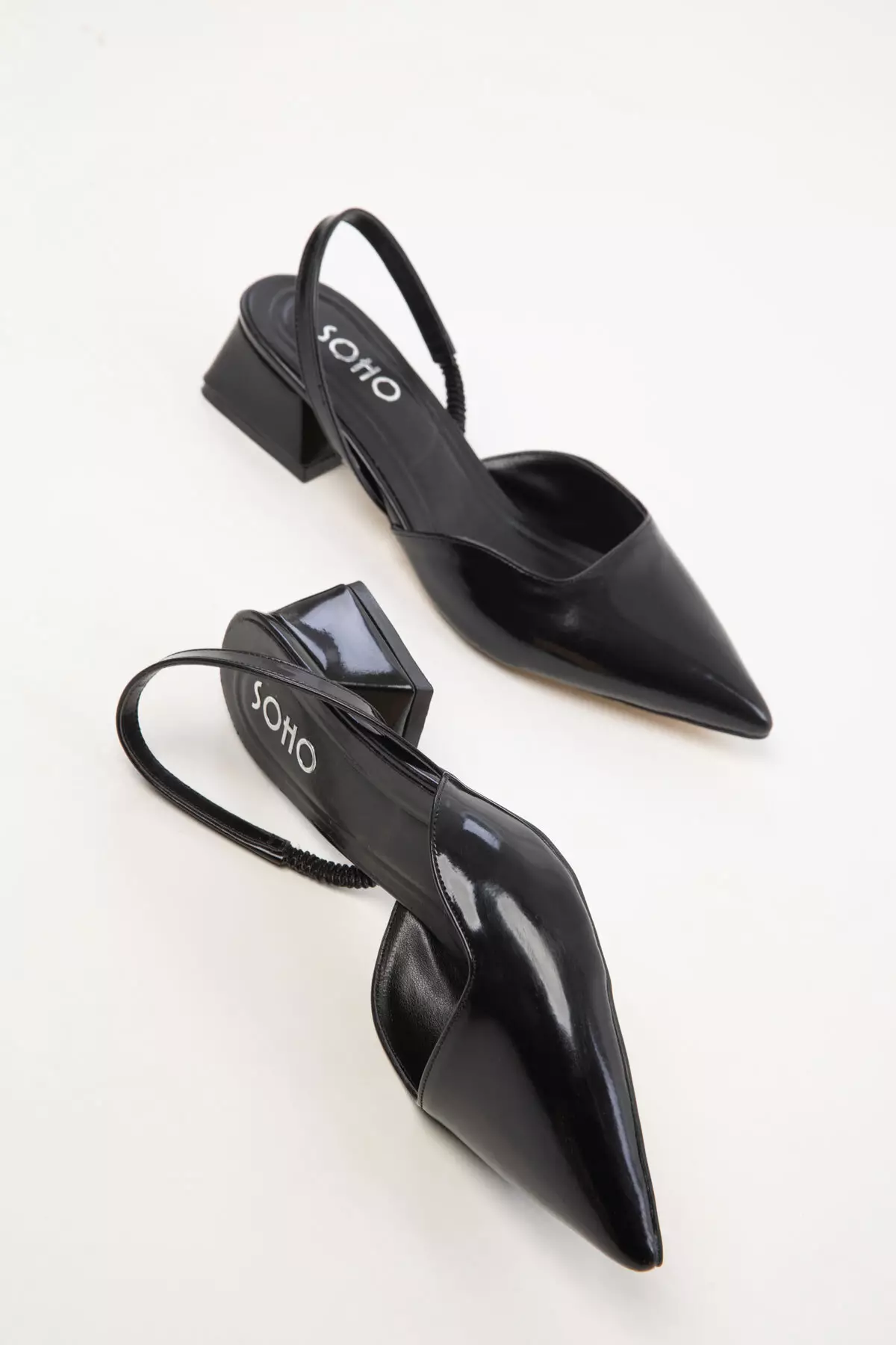 Black Patent Leather Women's Classic Heeled Shoes 20318