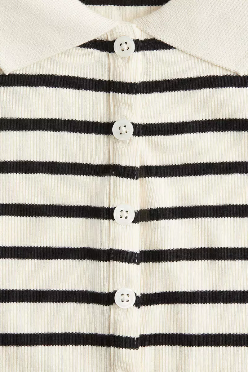Ribbed polo shirt