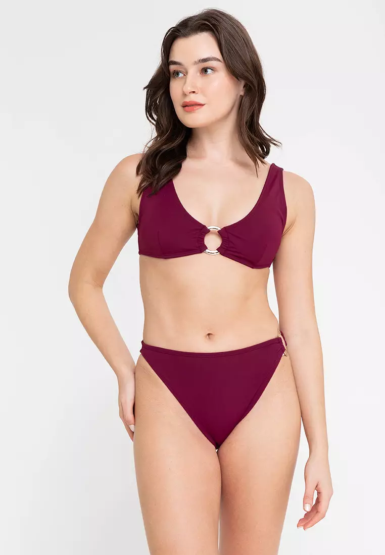 Maroon two piece swimsuit new arrivals