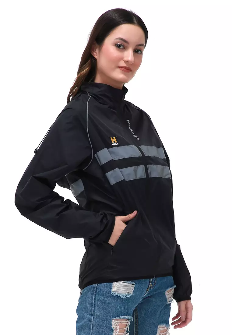 Clover Jaket Olahraga Sepeda Unisex Cycling Jacket Sport Waterproof Material Polyester ORIGINAL - Black