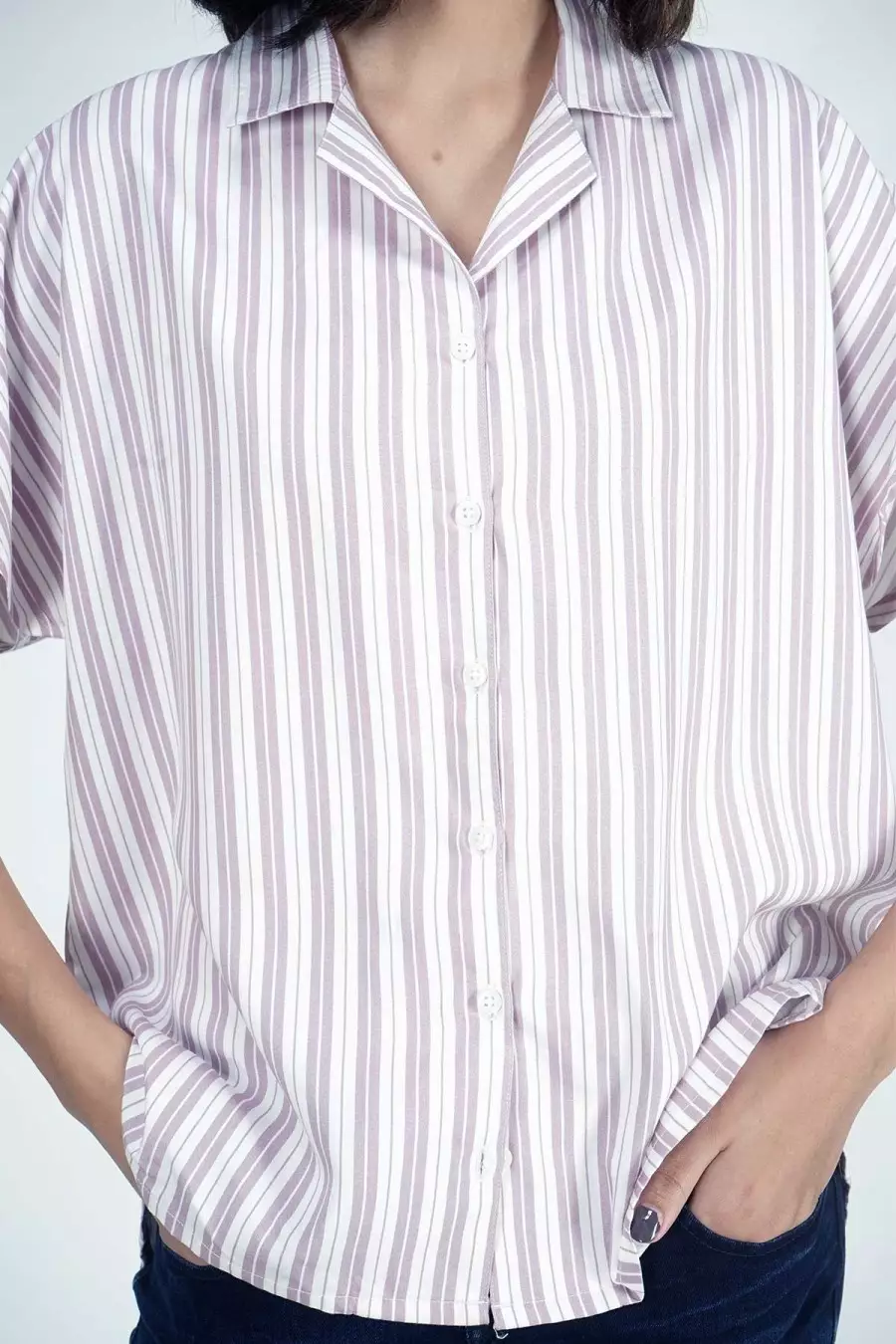 Kemeja Wanita Rayy White Pink