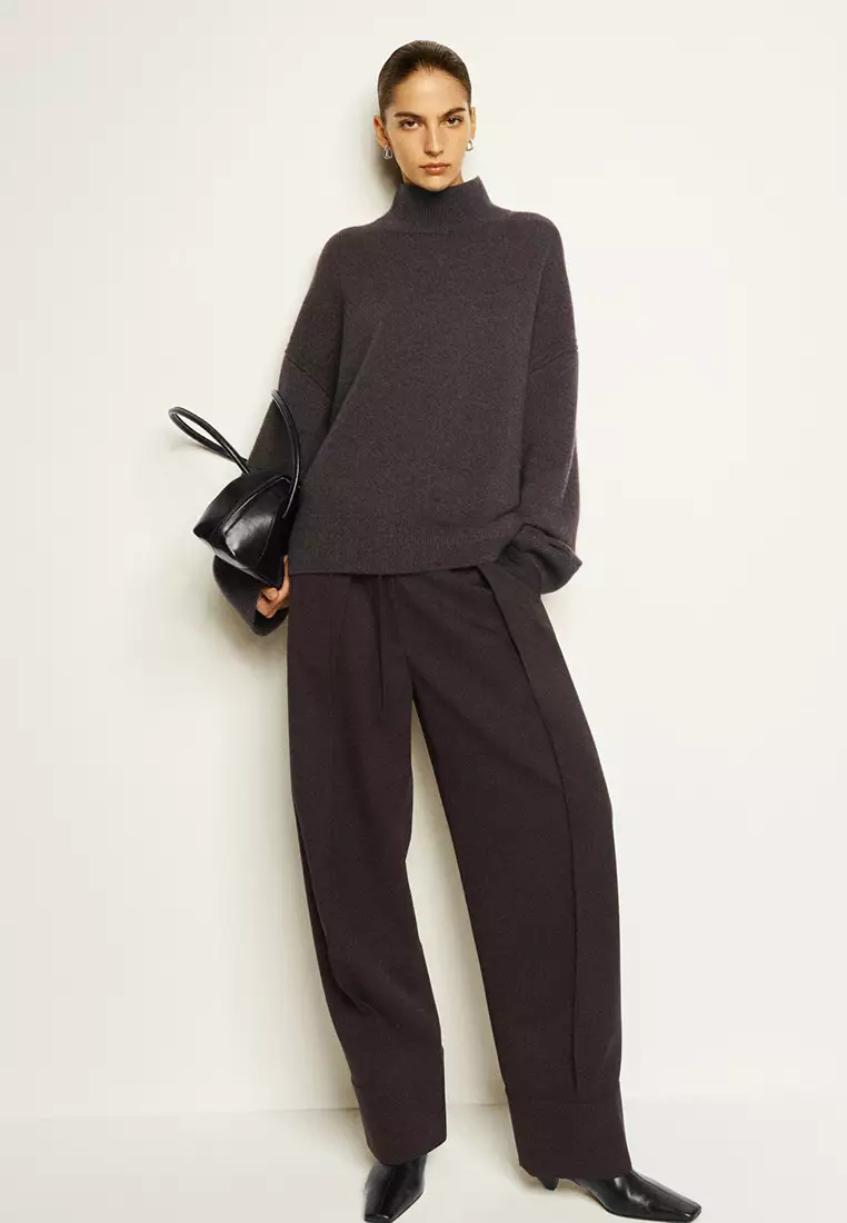 Turn-Up Wool-Blend Trousers