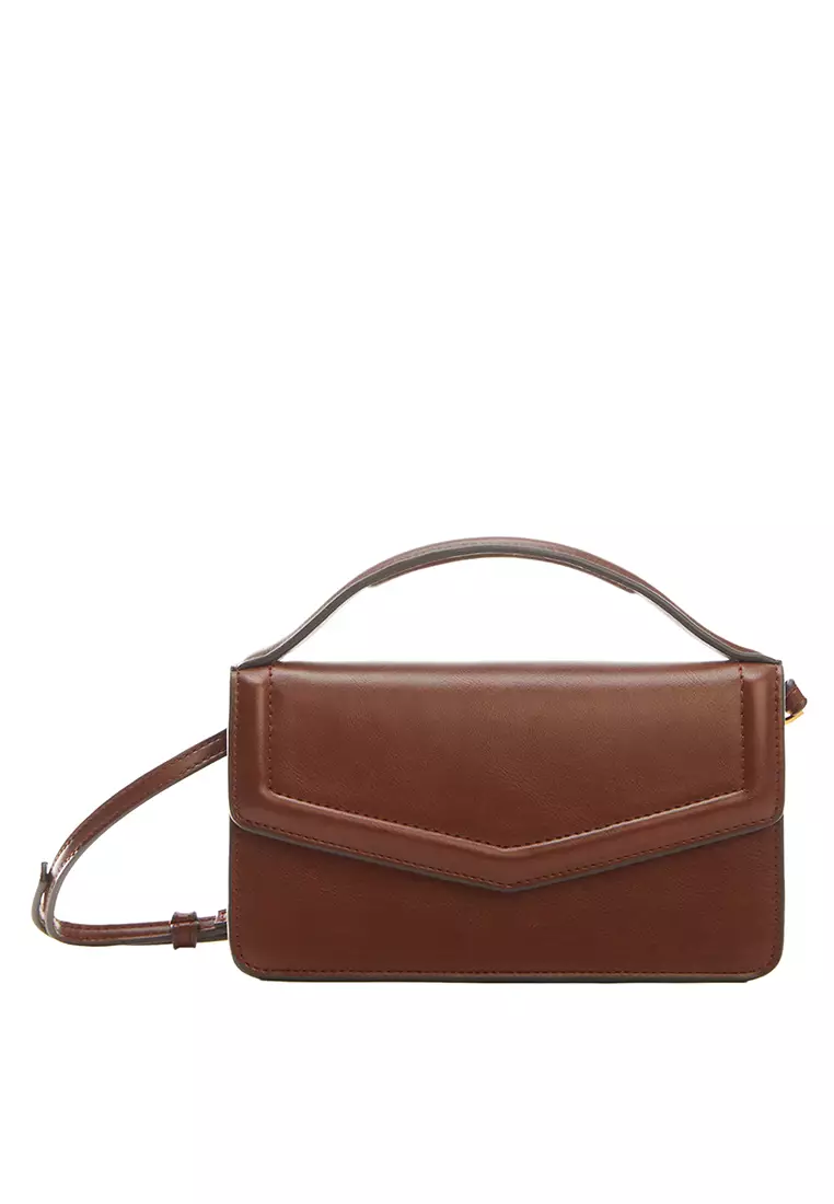 Mango black solid handheld bag with detachable sling strap store