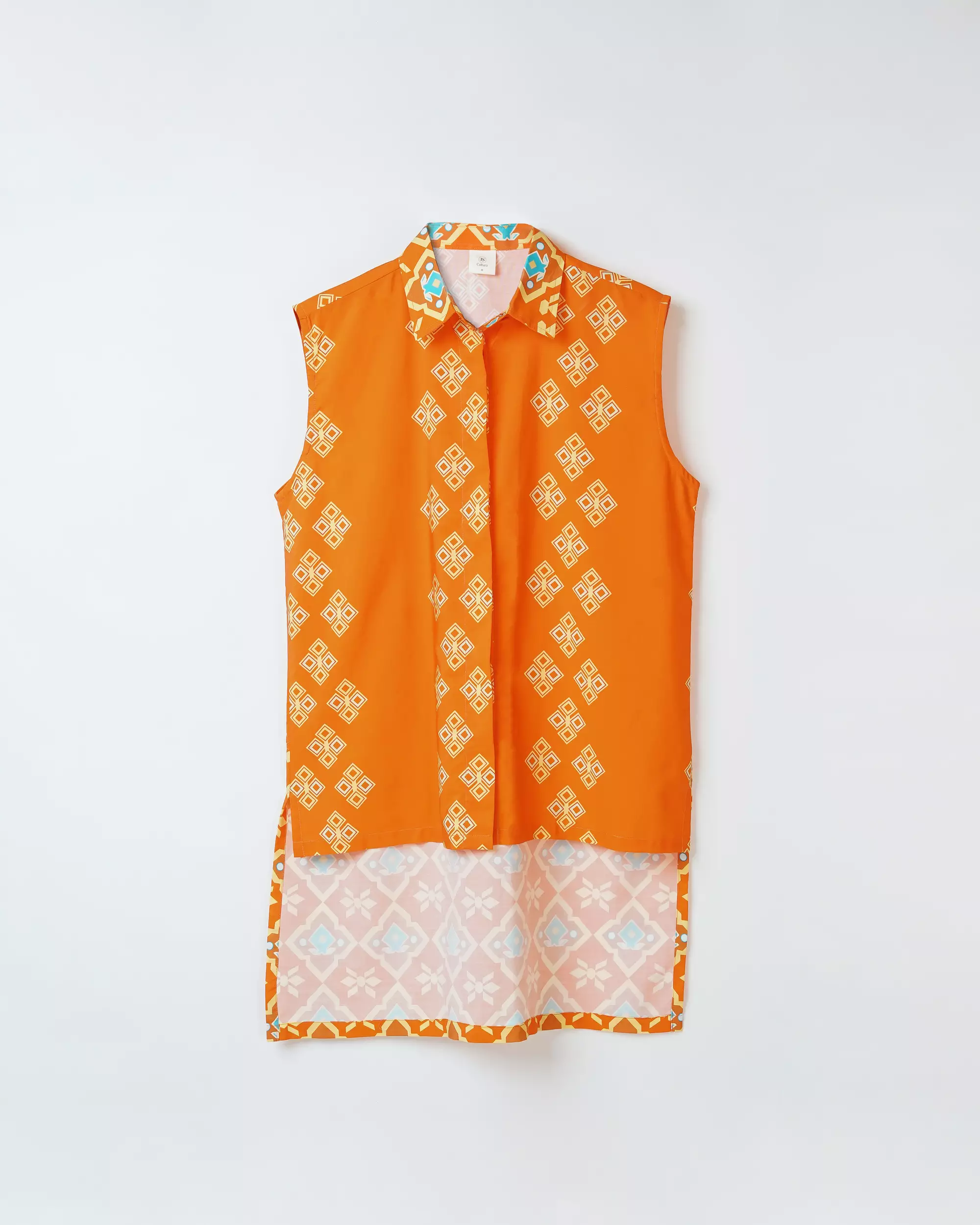 Orange Sleeveless Blouse - Sumba Summer