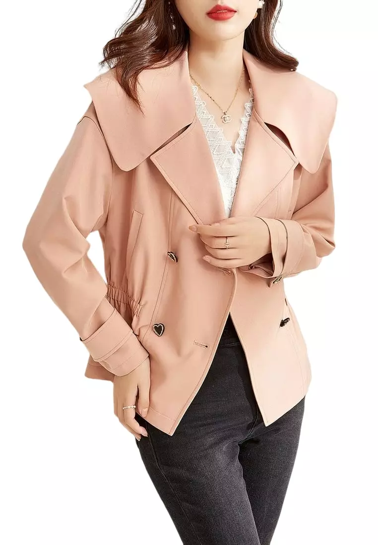Large lapel outlet women's coat