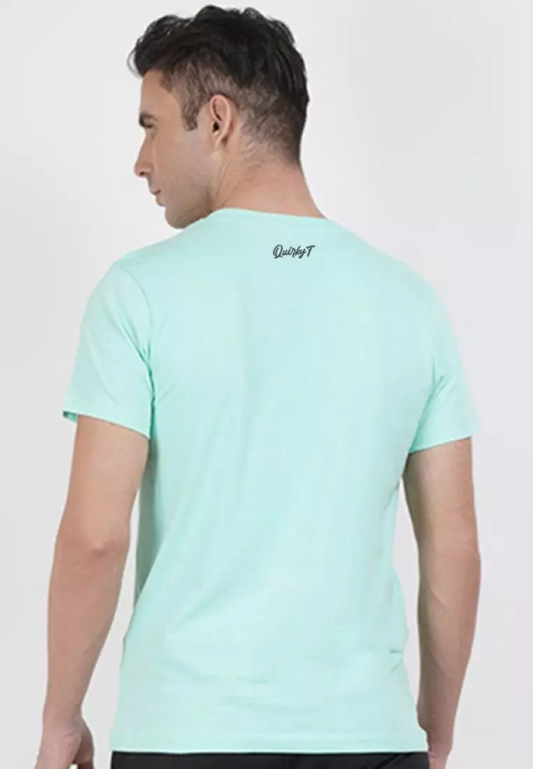 Core Denim Graphic Mint Cotton Short Sleeve Crew Neck Regular Fit T-Shirt