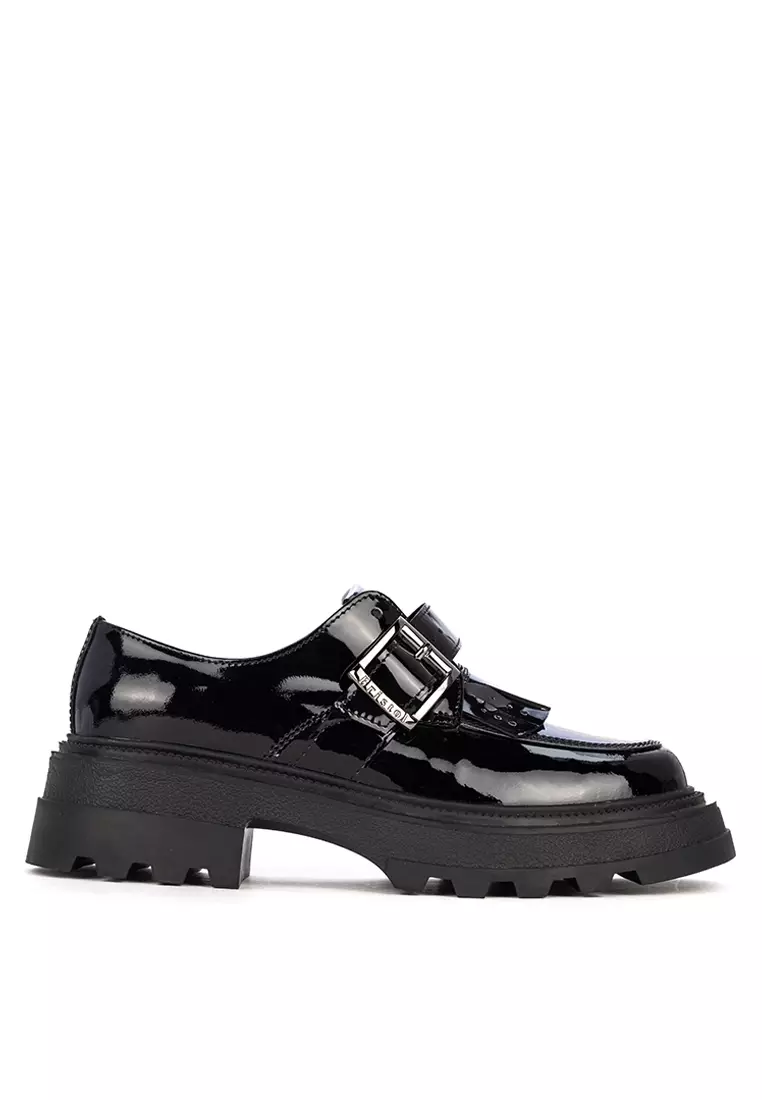 Discount on Bristol Shoes  shoes - SKU: Amara Black Patent Lug Sole Loafer