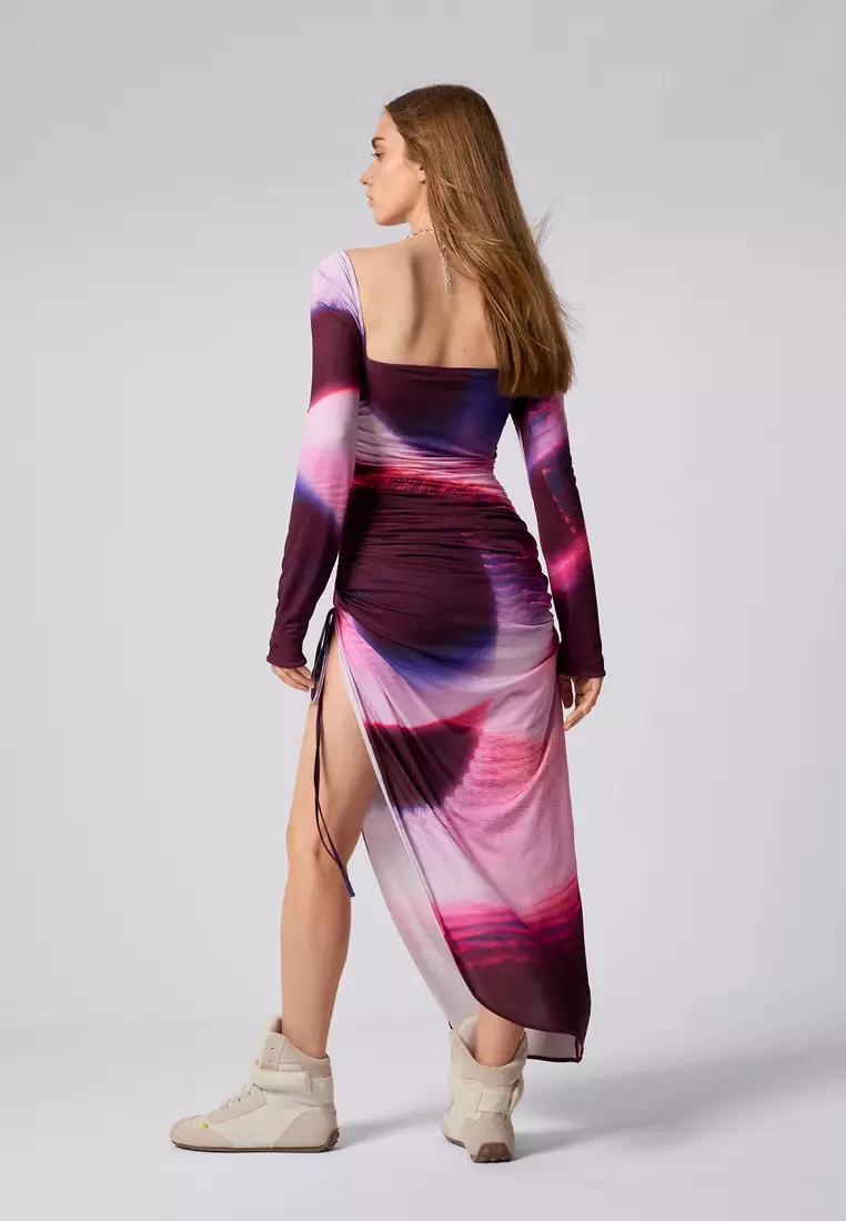 Midi dress with slit
