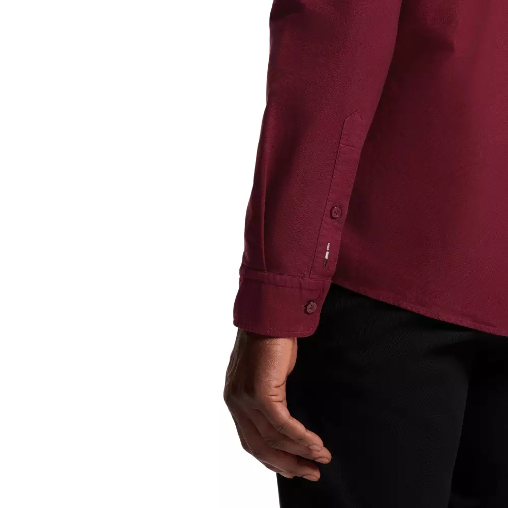 H-Roan-BD Slim Fit Shirt in Oxford Cotton Dark Red
