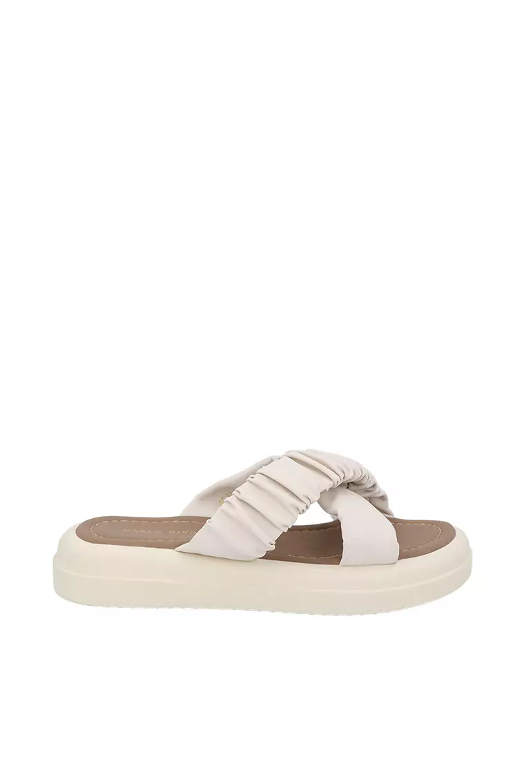 Discount on Carlo Rino  shoes - SKU: Nude Moca Cross-Strapped Flats