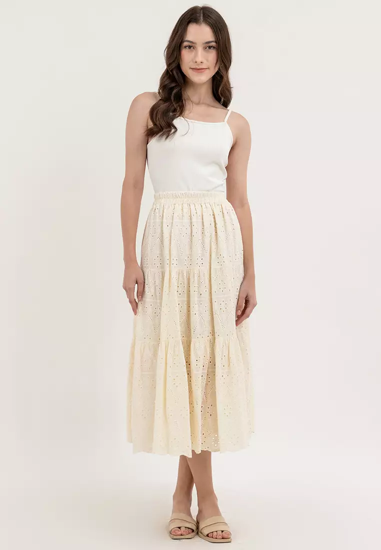 Ella Eyelet Long Skirt