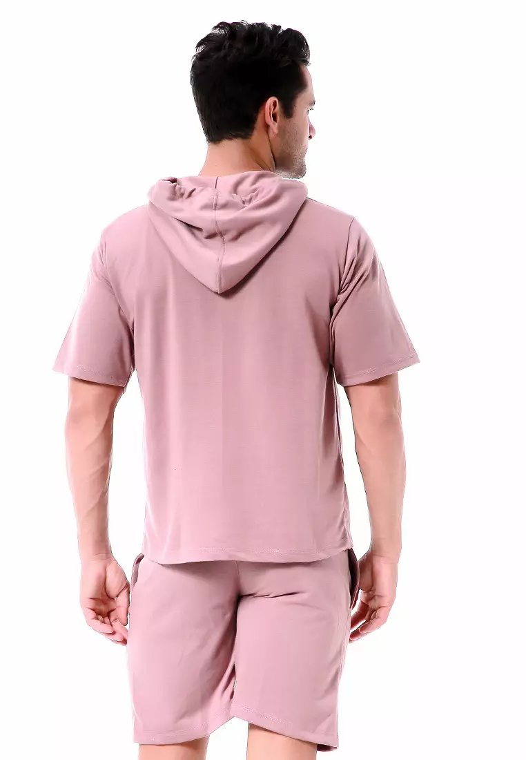 Vincent Setelan Hoodie Pria Sweatshirt Set Casual Motif Polos Material Baby Terry ORIGINAL - Purple Dusty