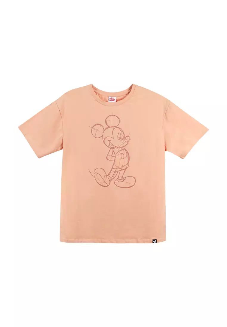 Oversized Printed T-shirt - Light pink/Mickey Mouse - Ladies